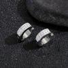 1pair Unisex Minimalist Punk Hip Hop Stainless Steel Ear Clips with Cubic Zirconia for Men Women Daily Wear Party Jewelry Gift