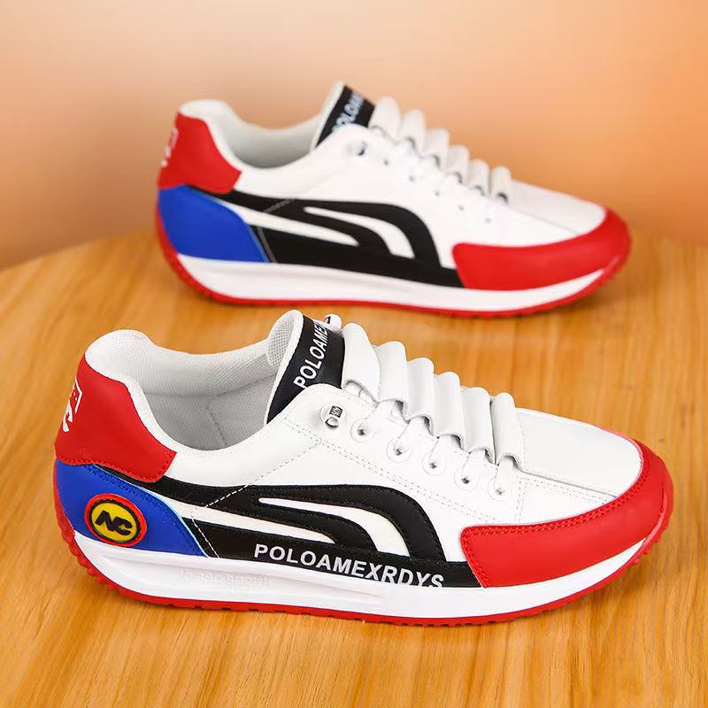 Frühlings- und Herbst-Herren-Freizeitschuhe Atmungsaktive, rutschfeste und verschleißfeste Sportschuhe Mesh Low-Top trendige kleine weiße Schuhe Weichsohlige Laufschuhe