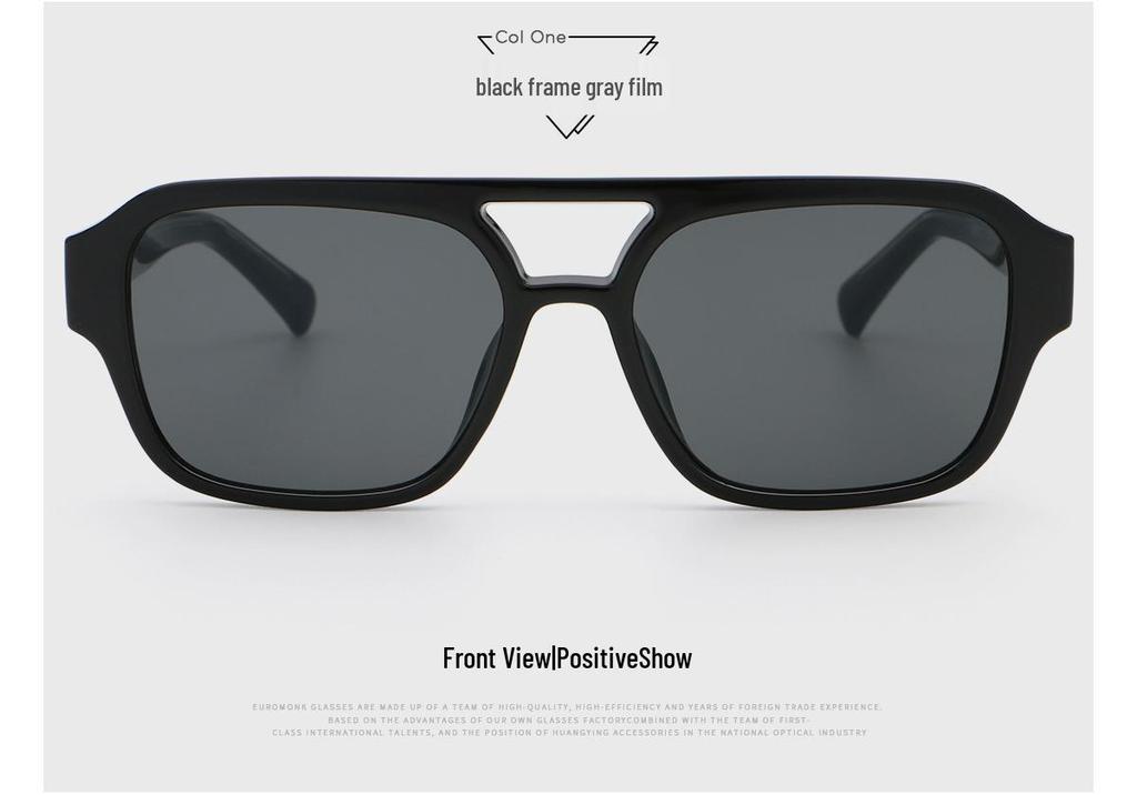 Polarized High-End Double Bridge UV Protection Sunglasses for Men & Women - Face Slimming Style
