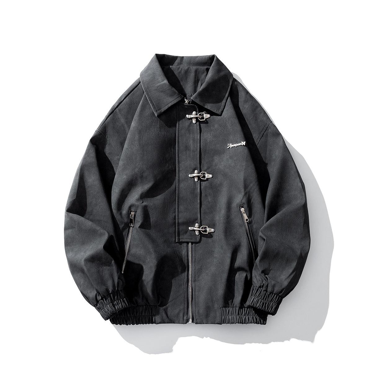 

Осень и зима Новая мужская куртка High Street Куртка Британский стиль Корейский стиль Свободная повседневная Красивая кожаная куртка M чёрный