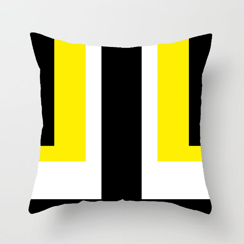 Warmgelbes und graues geometrisches Streifenmuster Kissenbezug Sofakissen verdickt Kurzplüsch Einfacher Kissenbezug Enthält keine Kissenbezüge