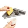 Carbon Steel Sink Corner Rack Anti-rust Waterproof Dish Drying Rack Hollowed Punch-free Dishcloth Sponge Stand Laundry Room