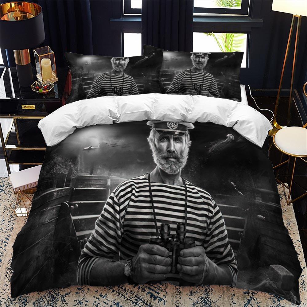 Nautical Series Duvet Cover Set Queen Calico Twin Size Comforter Bedding Set Single Complete Set Teens Adults Microfiber Single