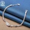 925 Sterling Silber Netzschlangen-Herz-Kettenarmband-Schmuck