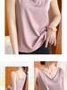 Canotta da donna con cinturino e scollo a V, canotta basic in seta senza maniche, canotta estiva femminile taglie forti