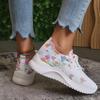 Fashion Women Print Platform Sneakers Spring Autumn Knitting Mesh Tennis Shoes Woman Lightweight Non Slip Casual Walking Shoes