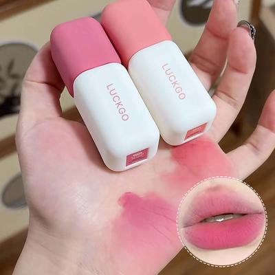Matte Velvet Liquid Lipstick Natural Long-Lasting Low Saturation Rose Pink Lip Mud Portable Finish Smooth Peach Lip Gloss Makeup