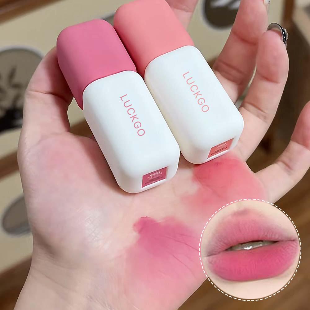 Matte Velvet Liquid Lipstick Natural Long-Lasting Low Saturation Rose Pink Lip Mud Portable Finish Smooth Peach Lip Gloss Makeup