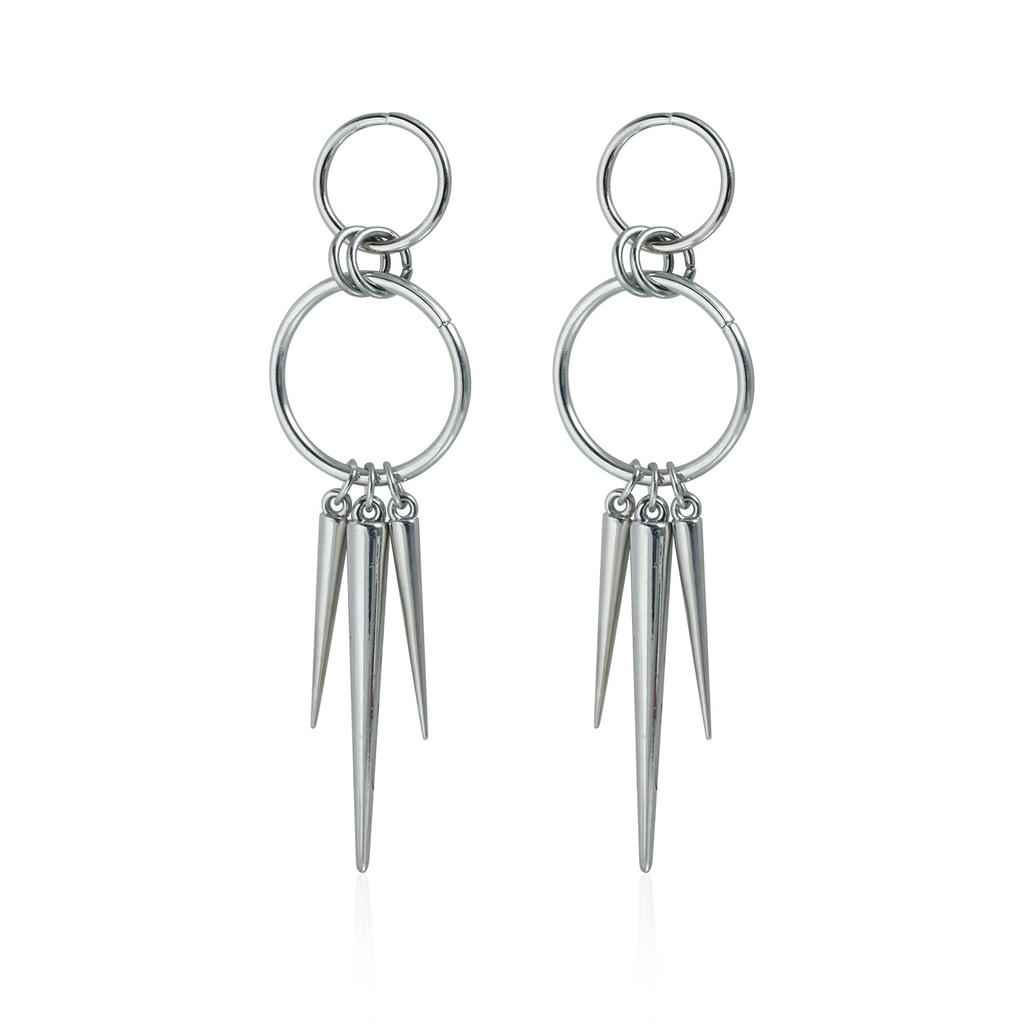 Punk style spike necklace ins design sense symmetrical metal ring collarbone chain