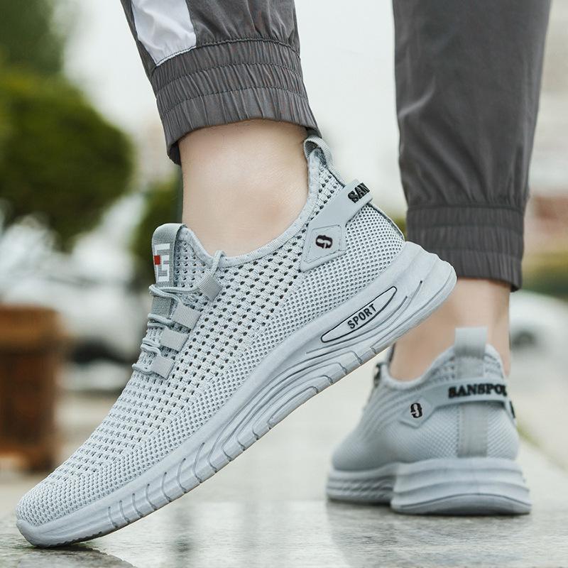 Men's Summer New Breathable Thin Mesh Shoes Men's Korean Version of the Trend Lazy One-pedal Shoes Men's Hollow Fly-woven Shoes