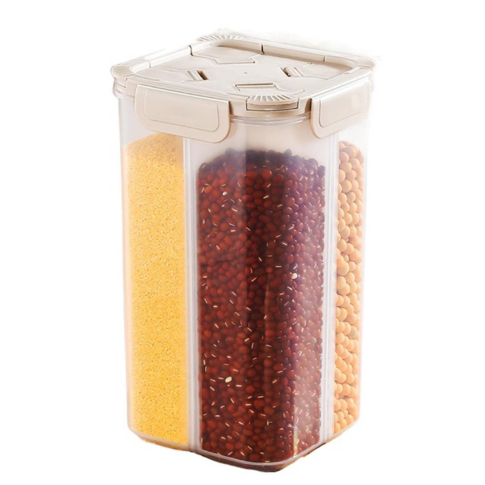 Transparent Grain Storage Box Square Food Storage Box Practical Divided Storage Containers  Kitchen