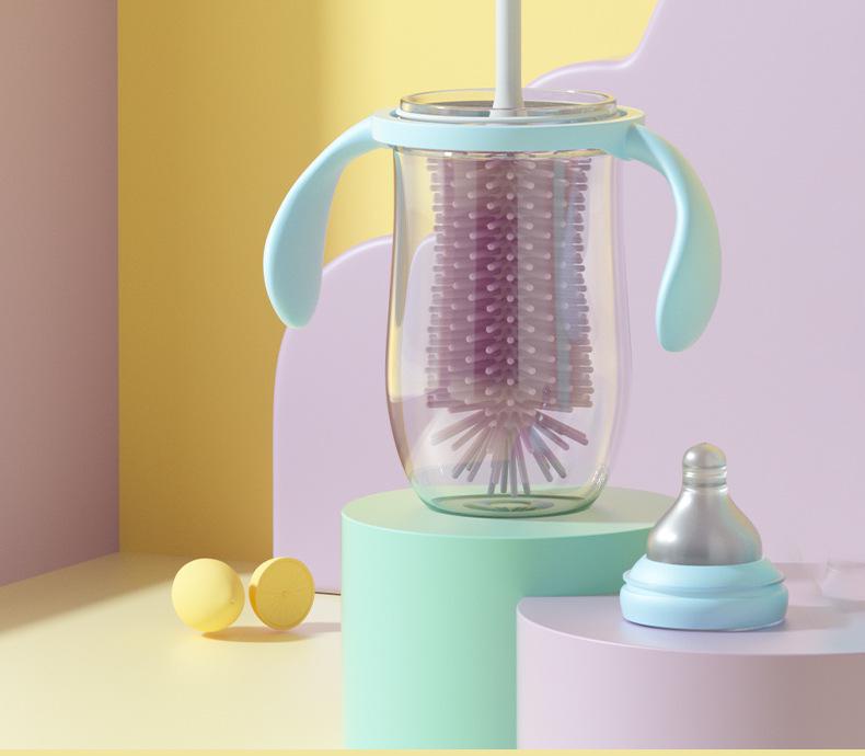 Long-lasting Electric Baby Bottle Cleaning Brush with Food-Grade Bristles for Powerful and Efficient Cleaning - A Must-Have for Moms and Babies.