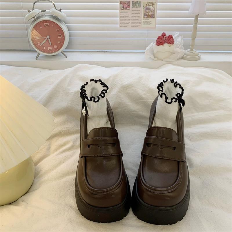 Show High British Style Small Leather Shoes Autumn 2025 New Spice Girl Platform Jk Uniform Single Shoes Versatile Heightening Loafers