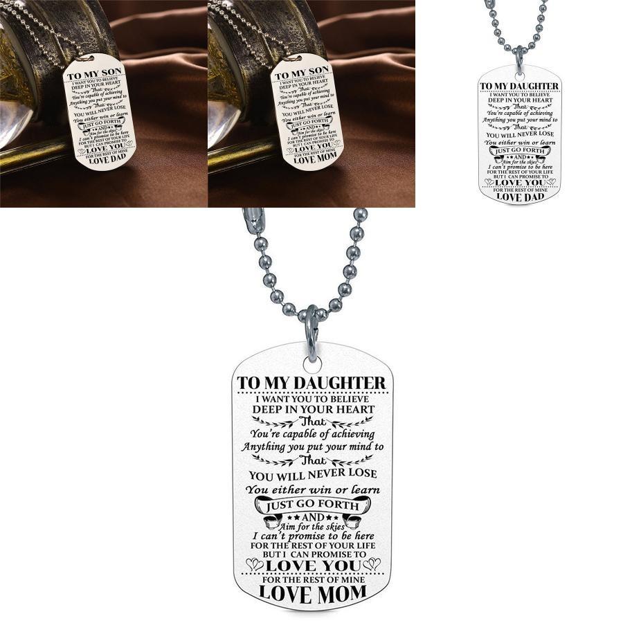 Stylish Fashion Necklace Dog Tag For My Son Daughter Dad Mom Ideal Birthday Gift