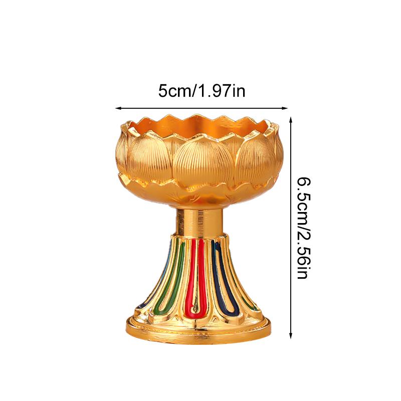 1ks Držák na ghí lampu Buddhistické potřeby Svícen Odolnost Meditace Olejová lampa Slitina Stolní dekorace Obývací pokoj