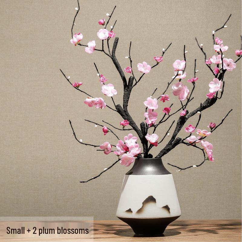 Elegant Pink Plum Blossom Dried Flower Bouquet for Home Decoration