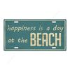 Beach Souvenir License Plate, Seaside Metal Sign 15x30cm