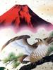 Washi Kawasumi Pattern Yuzen Washi Tapestry First Dream 58 X 46 Cm Gift Boxed First Second Third Eggplant All-over Fuji, Hawk,