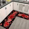 VIKAMA Red Heart Valentine's Day Carpet Anti-slip Kitchen Floor Mat Bedroom Living Room Entrance Door Mat Home Decoration