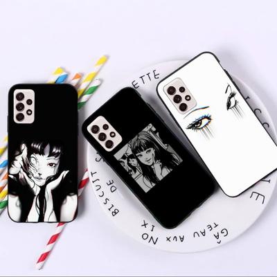Coque de téléphone Tomie de bande dessinée d'horreur pour Samsung A91 A81 A73 A72 A71 A30S A20 A12 A13 A52 A53 4G 5G Coque de téléphone souple noire