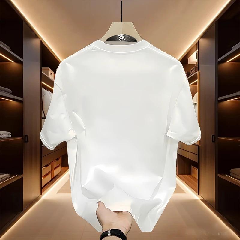 Trendige Marke Kurzarm Reines Baumwoll Herren T-Shirt mit Aufdruck Trendiges Vielseitiges Rundhals-T-Shirt für Damen und Herren Herren