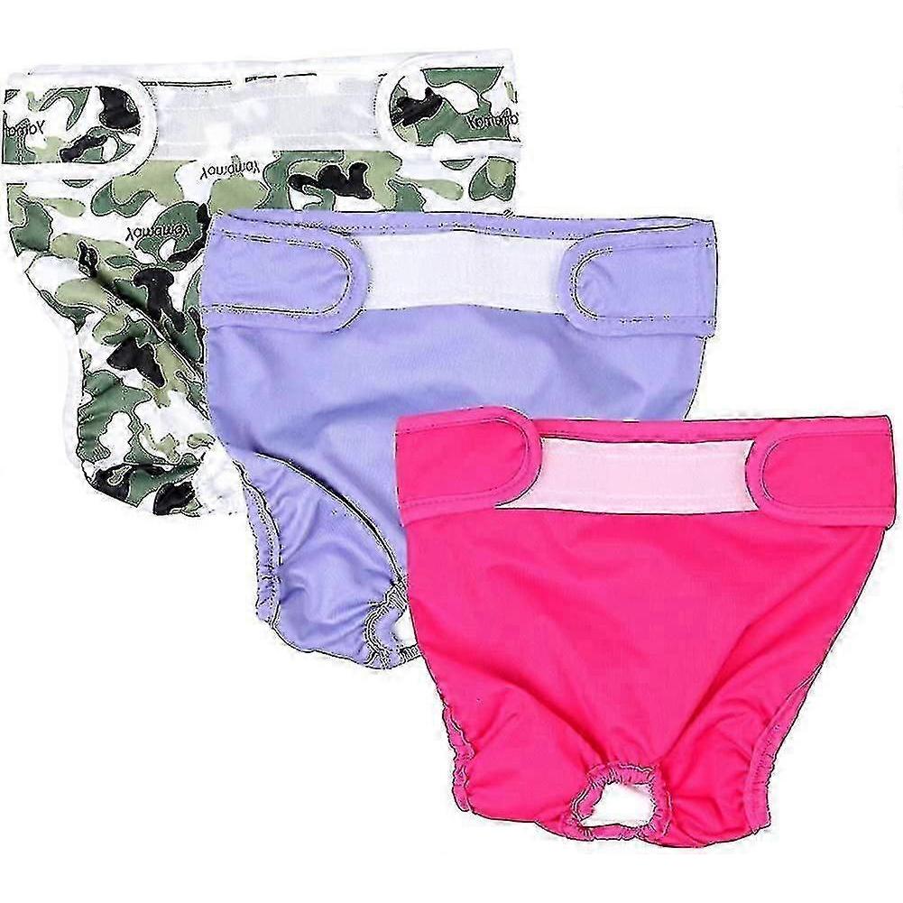 Dog Nappies Reusable Female Dog Diapers 3 Pcs Washable & Reusable Dog Diapers