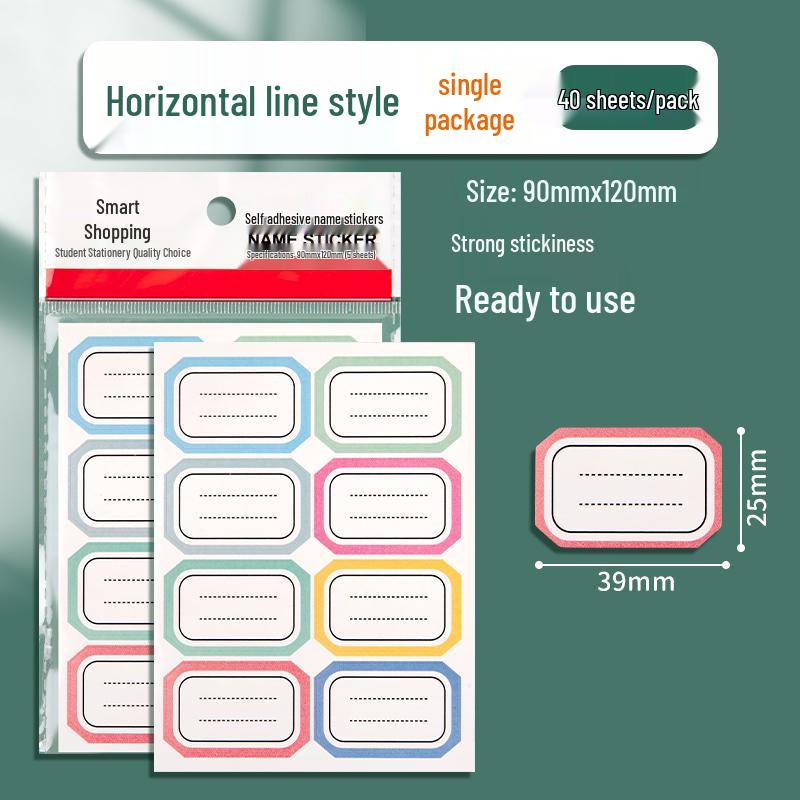 Self-Adhesive Name Stickers: Book, Water Bottle & Kindergarten Labels for Elementary Students