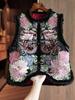 Women's Ethnic Embroidered Cotton-Padded Winter Vest