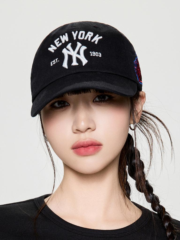 Emelbi Cooperstown Patch Unstructured Ball Cap Ny (Black)