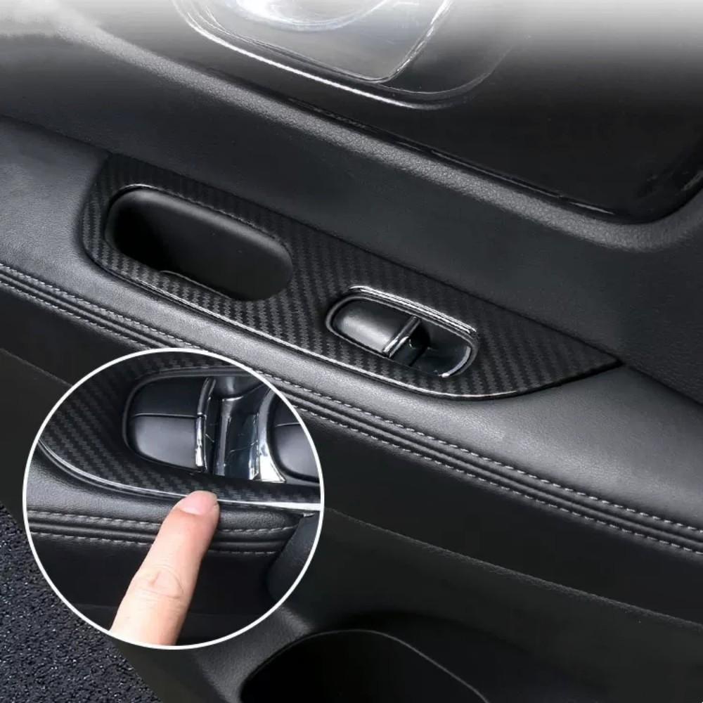 For Nissan X-Trail XTrail T32 Rogue 2014-2020 Car Door Window glass Lift Control Switch Panel Cover ABS Carbon Trim Accessories