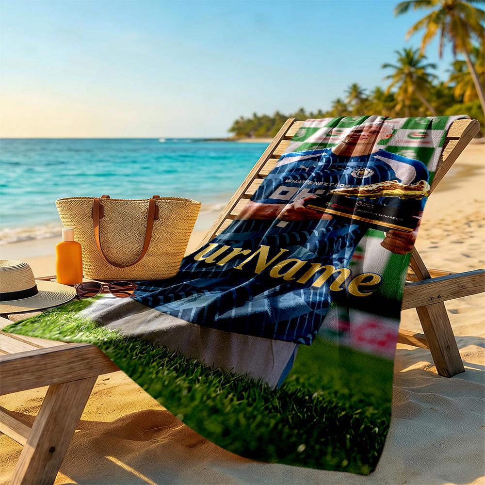Haaland Customized Name Beach Towel Super Soft & Absorbent Perfect for Traveling Yoga Camping and Swimming