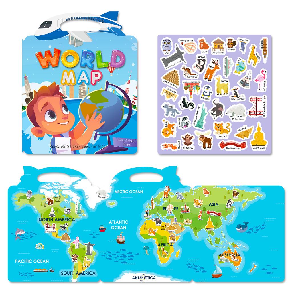 DIY Children's Handheld Jelly Sticker Book Can Be Repeatedly Pasted Focusing Puzzle Cultivation Scene Early Education Book