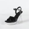 New 12CM Fashion Wedding Sexy Car Model Transparent Thick Heel Crystal Square Head Non-slip Sandals