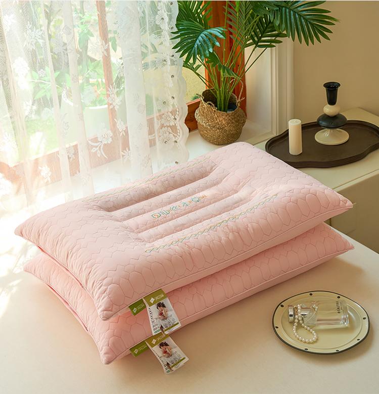 Yongyouwan summer cool and refreshing silk embroidery sandwich negative ion pillow, comfortable and breathable, not easy to collapse pillow core