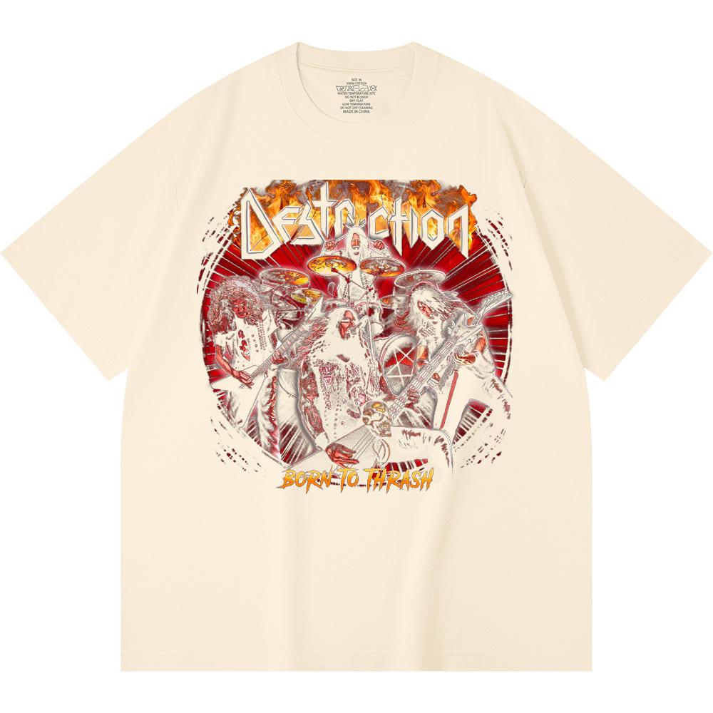 230 Gsm 100% Cotton Heavy Metal T-Shirt Rock Band Popular Music Print Unisex Heavy Cotton T Shirt