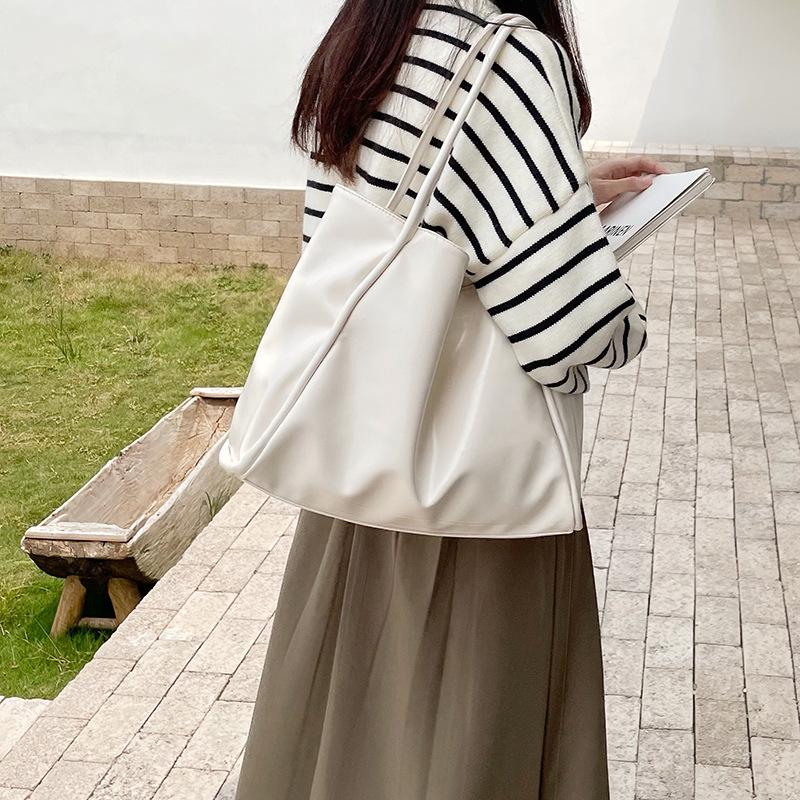 Tote Bag Women's Handheld Large Bag, Casual and Unique Design, Versatile and Large Capacity Single Shoulder Underarm Bag, Korean Edition Bag