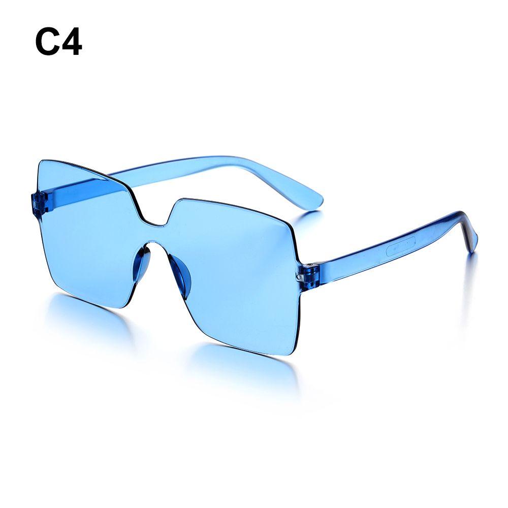 Costume Transparent Candy Color Sunglasses for Women Eyewear Rimless Square Sunglasses