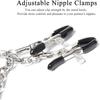 Adjustable Metal Nipple Clamps Clip Breast Flirting Stimulation Nipple Chain for Couples BDSM Sex Game Play for Women Sex Toys