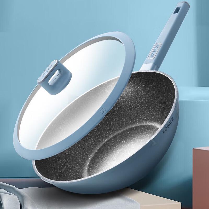Kangbach 30cm Porcelain Blue Aluminum Non-stick Wok
