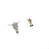Cow Head Wall Decor Knight Figurine Sculpture Hanging Art Tabletop Ornament for Office