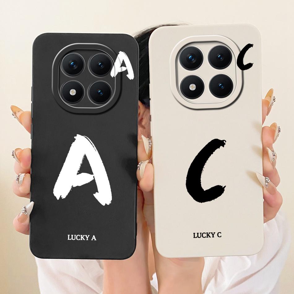 For Xiaomi Redmi Note 15 Pro+ 15Pro 5G Lucky Initial Letter Phone Case For Redmi Note 15 Pro Plus 5G Soft Silicone Case Bumper