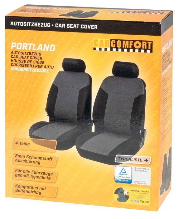 Housses De Sièges - WALSER - Portland - Gris-noir - Universel - Compatible Airbag Latéral
