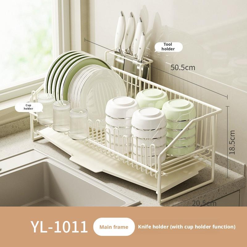 Kitchen Drain Dish Rack Holder Sink Countertop Bowl Chopstick Cutlery Storage Basket Dishes Organizer Hanger Draining Shelf