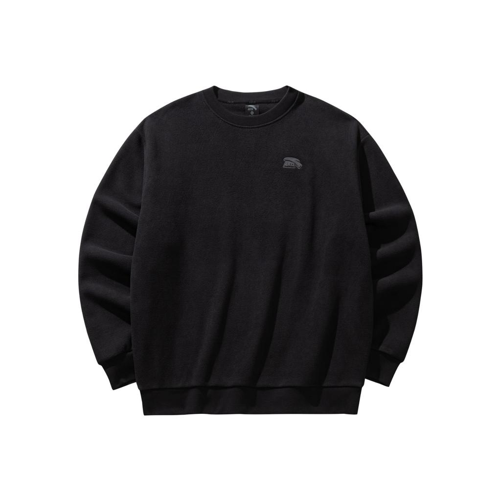 Anta Lifestyle Series Pullover Sweatshirt 2025 Winter Men Sweatshirt Basic-Black 952548706-2