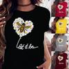 BAUMWOLLE 100% Neues Cartoon-Muster mit kleinen Bienen Damen bedrucktes T-Shirt Mode FÜR MÄNNER und FRAUEN Kinder Große Größe Rundhals-Shirt