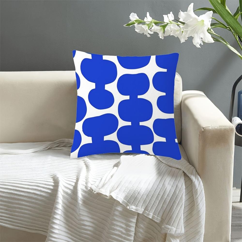 1 Pezzo Federa Cuscino Geometrica Astratta Blu Intenso, Federa Cuscino in Poliestere Stampa 2D Double-Sided, Federa Cuscino Decorativo Moderna Mid-Century