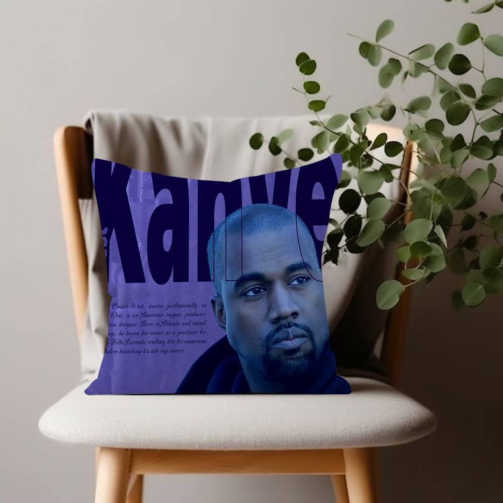 PC KKanye WWest YYe Rapper Painting Cushion Cover Car Throw Pillow Case For Sofa Car Christmas Gift