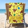 1pc Curious George1 Beach Towel with Custom Name, Beach/Swimming/Bath/Picnic/Camping Towel, Suitable for Seaside Beaches