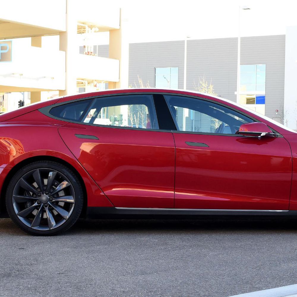 Matte Black PVC Car Window Decorative Strip Sticker for Tesla Model S 2014-2020 Exterior Protection Accessory