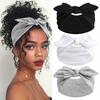 Women Bowknot Rabbit Ear Headband, Boho Style Extra Wide Cute Rabbit Ear Knotted Headband, Paisley Pattern Elastic Solid Bow Hair Accessories